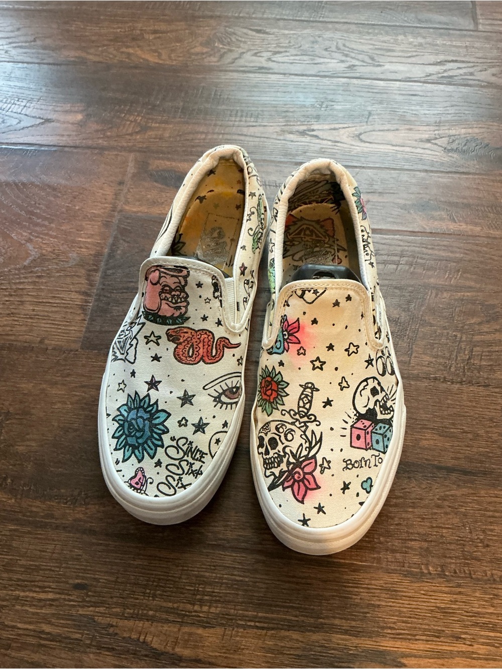 Vans U-Color Tattoo Classic Slip-On Canvas Sneakers M 6.5/W 8.0